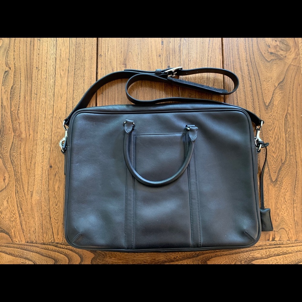 Men’s Black Leather Coach New